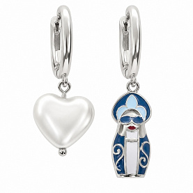 Серьги POKROVSKY - Серебро 925, Жемчуг синтетический, Эмаль (арт. 9201570-06045)