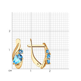 Серьги SOKOLOV - Золото 585, Топаз (арт. 725410)