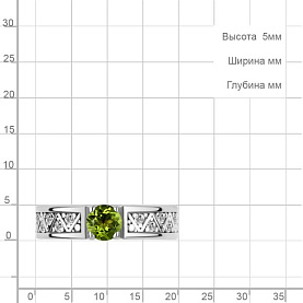 Кольцо Аквамарин - Серебро 925, Фианит, Хризолит (арт. 6979907А.5)