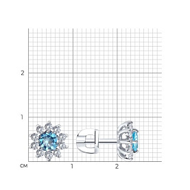 Серьги SOKOLOV - Серебро 925, Топаз, Фианит (арт. 92023177)