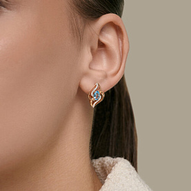 Серьги SOKOLOV - Золото 585, Топаз, Фианит (арт. 729434)