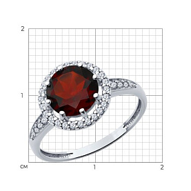 Кольцо Diamant - Серебро 925, Гранат, Фианит (арт. 94-310-02052-2)