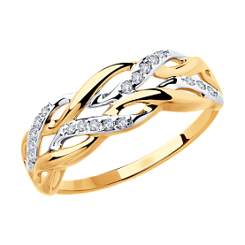 Кольцо SOKOLOV - Золото 375, Фианит (арт. 018466-4)