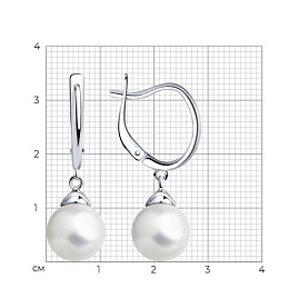 Серьги Diamant - Серебро 925, Жемчуг имитация (арт. 94-121-01181-1)