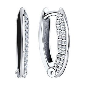 Серьги Diamant - Серебро 925, Фианит, Эмаль (арт. 94-120-01969-2)