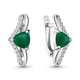 Серьги Аквамарин - Серебро 925, Агат, Фианит (арт. 4748209А.5)