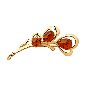 Брошь Diamant - Серебро 925, Янтарь пресс. (арт. 93-340-00447-1)