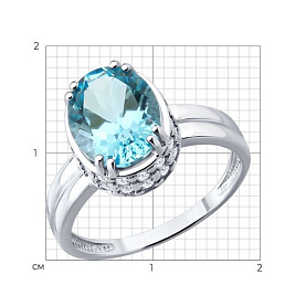 Кольцо SOKOLOV - Серебро 925, Топаз, Фианит (арт. 92014850)