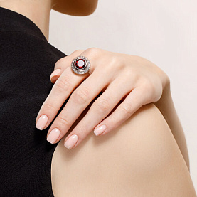 Кольцо SOKOLOV - Серебро 925, Гранат, Фианит (арт. 92011853)