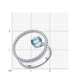 Кольцо SOKOLOV - Серебро 925, Топаз, Фианит (арт. 92014506)