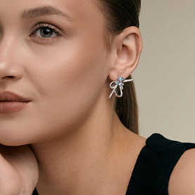 Серьги SOKOLOV - Серебро 925, Аметист, Фианит (арт. 92023301)