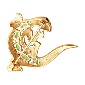 Брошь SOKOLOV - Серебро 925, Фианит, Хризолит (арт. 92040111)