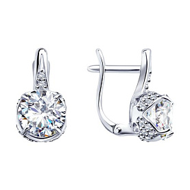 Серьги SOKOLOV - Серебро 925, Фианит (арт. 94023250)