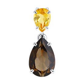 Подвеска SOKOLOV - Серебро 925, Раухтопаз, Цитрин (арт. 92030317)