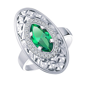 Кольцо Атолл - Серебро 925, Фианит (арт. 10504ас2-925)