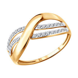 Кольцо SOKOLOV - Золото 585, Фианит (арт. 019816)