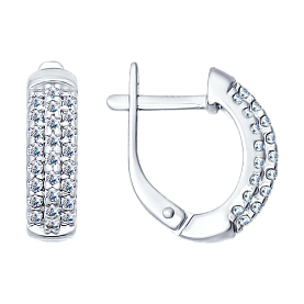 Серьги SOKOLOV - Серебро 925, Фианит (арт. 94021765)