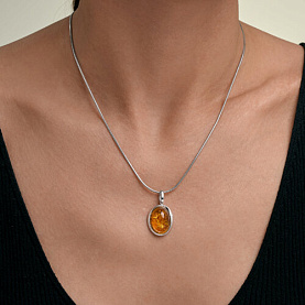 Подвеска SOKOLOV - Серебро 925, Янтарь (арт. 83030361)