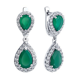 Серьги SOKOLOV - Серебро 925, Агат, Фианит (арт. 92022825)