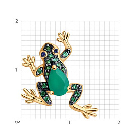 Подвеска SOKOLOV - Золото 375, Агат, Синтетический сапфир , Фианит (арт. 37732377)