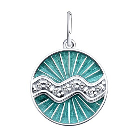 Подвеска Diamant - Серебро 925, Фианит, Эмаль (арт. 94-130-00010-1)