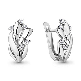 Серьги Аквамарин - Серебро 925, Фианит (арт. 46881А.5)