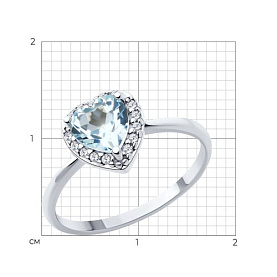 Кольцо SOKOLOV - Серебро 925, Топаз, Фианит (арт. 92014451)
