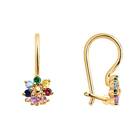 Серьги SOKOLOV - Золото 375, Аметист, Родолит, Синтетический ситалл , Топаз, Фианит, Цитрин (арт. 37727382)