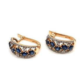 Серьги Александра - Золото 585, Сапфир, Бриллиант (арт. 3020587)
