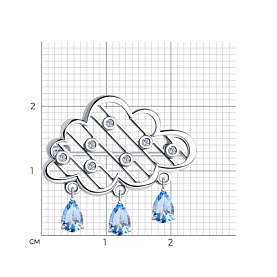 Брошь SOKOLOV - Серебро 925, Фианит (арт. 94040257)