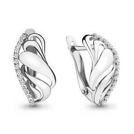 Серьги Аквамарин - Серебро 925, Фианит (арт. 42138А.5)