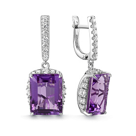 Серьги Дар - Серебро 925, Аметист, Фианит (арт. С-5267рс40100)