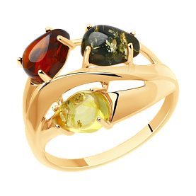 Кольцо Diamant - Серебро 925, Янтарь пресс. (арт. 93-310-00456-2)