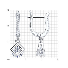 Серьги SOKOLOV - Серебро 925, Фианит (арт. 94026263-91)