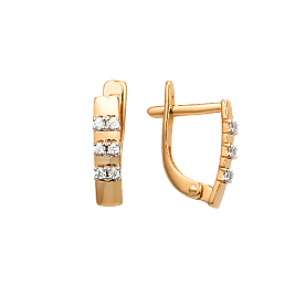 Серьги ЮФ Династия - Золото 585, Фианит (арт. 000832-1102)