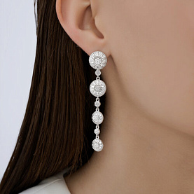 Серьги SOKOLOV - Серебро 925, Фианит (арт. 94027149)