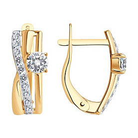 Серьги SOKOLOV - Золото 375, Фианит (арт. 026816-4)