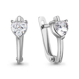 Серьги Аквамарин - Серебро 925, Фианит (арт. 400550.5)