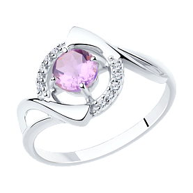 Кольцо Diamant - Серебро 925, Аметист, Фианит (арт. 94-310-00379-3)