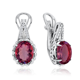Серьги KRASNOE - Серебро 925, Стекло, Фианит (арт. 2340291213л-33)