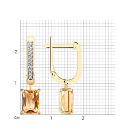 Серьги SOKOLOV - Золото 585, Топаз, Фианит (арт. 729130)