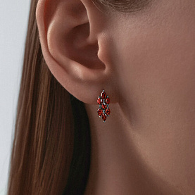 Серьги Diamant - Золото 585, Гранат (арт. 51-320-01869-2)