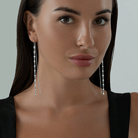 Серьги SOKOLOV - Серебро 925, Фианит (арт. 94020805)