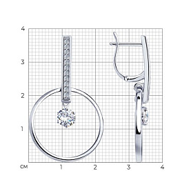 Серьги SOKOLOV - Серебро 925, Фианит (арт. 94023251)