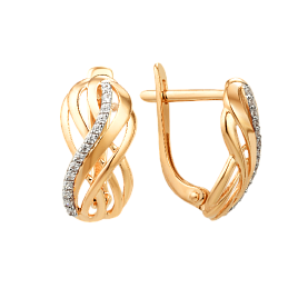 Серьги ЮФ Династия - Золото 585, Фианит (арт. 001932-1102)