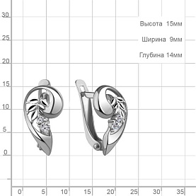 Серьги Аквамарин - Серебро 925, Фианит (арт. 49235А.5)