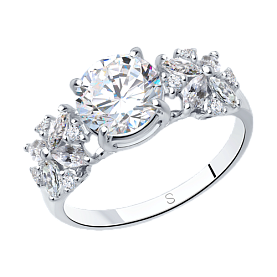 Кольцо SOKOLOV - Серебро 925, Фианит (арт. 94012395)