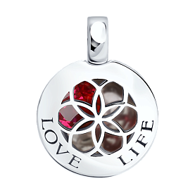 Подвеска SOKOLOV - Серебро 925, Синтетический рубин (арт. 94031512)