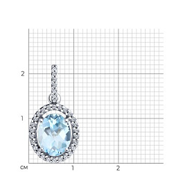 Подвеска Diamant - Серебро 925, Топаз, Фианит (арт. 94-330-01999-1)