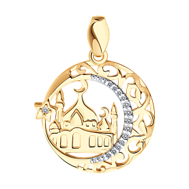 Подвеска SOKOLOV - Золото 375, Фианит (арт. 034443-4)